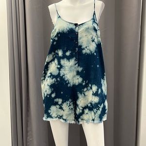 P.J. Salvage Navy Blue Tie-Dye Romper